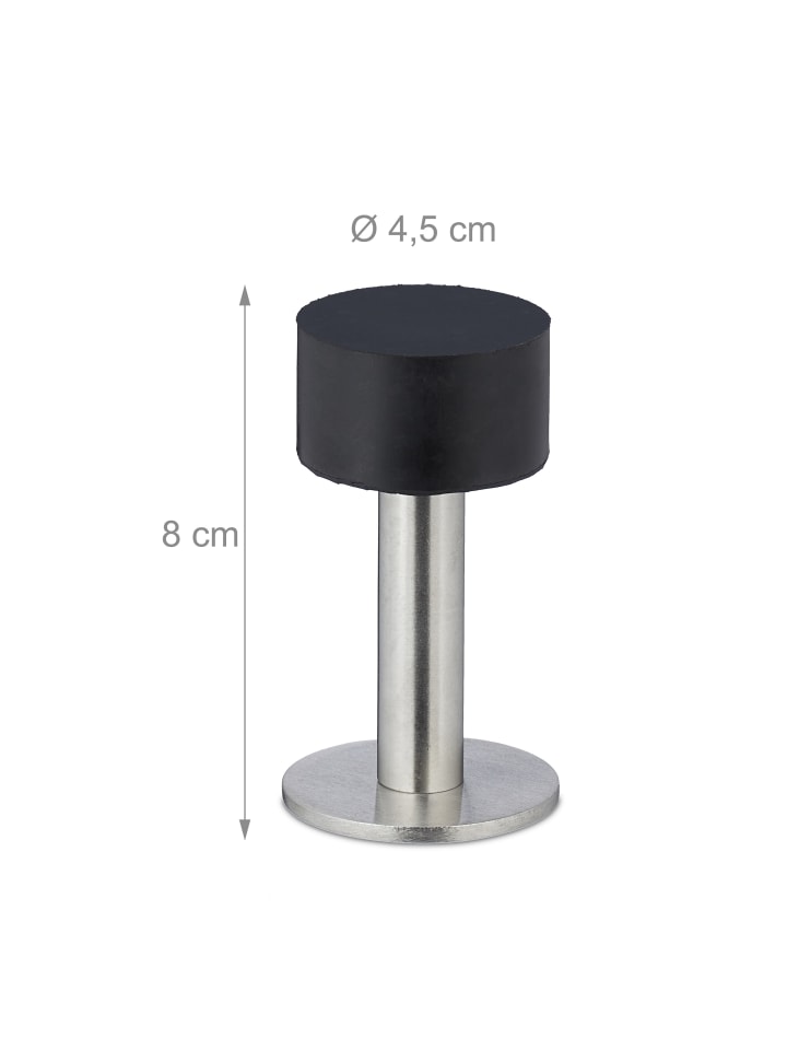 relaxdays 2 x Türstopper in Schwarz/ Silber günstig kaufen onesize