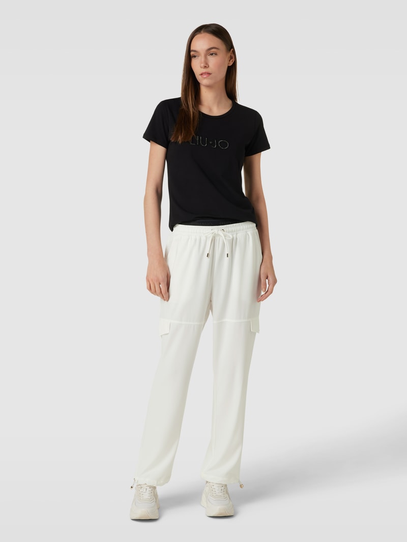 Hose mit Label-Details in weiss