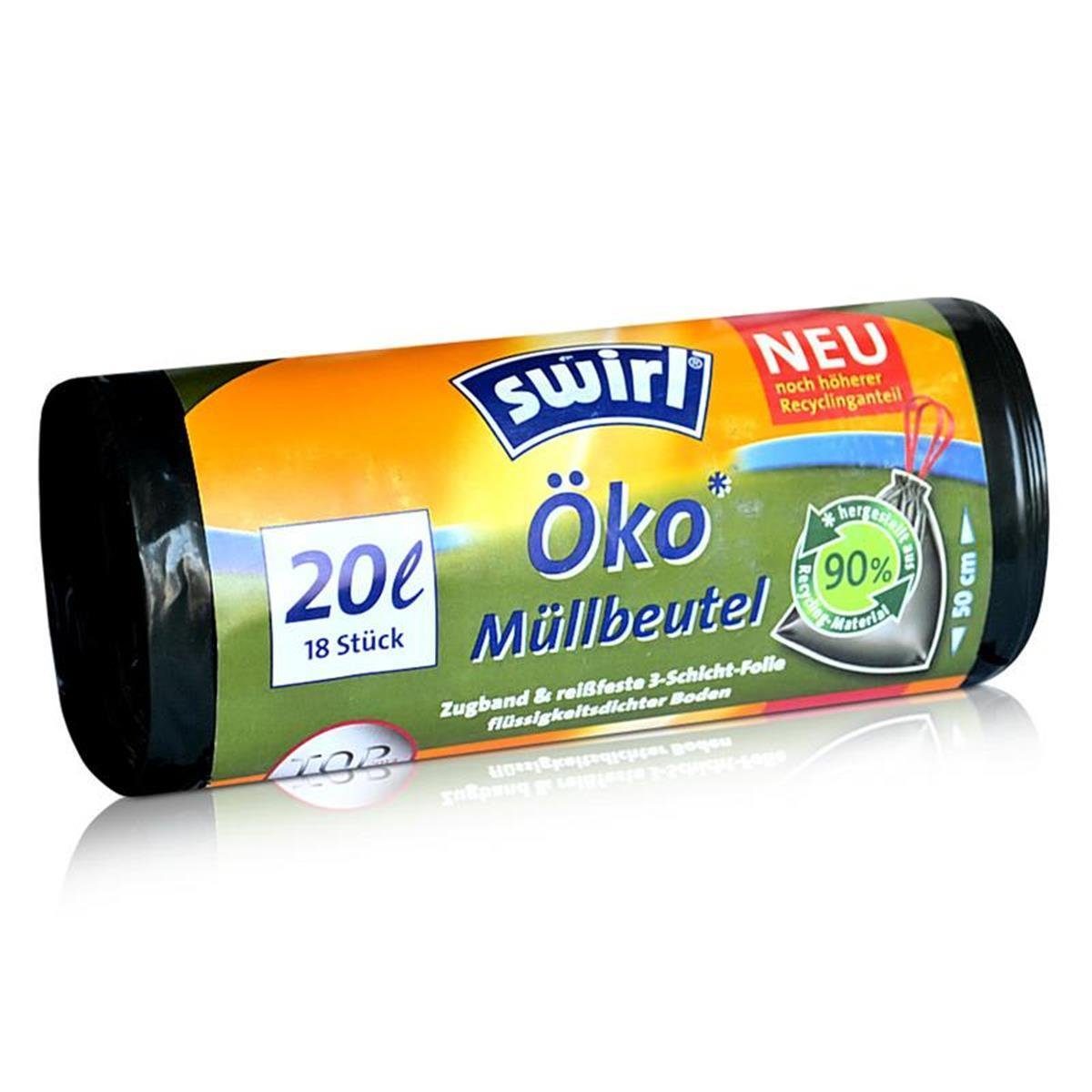 Swirl Müllbeutel Swirl Öko Müllbeutel 20L (18 stk./ Rolle) mit Zugband