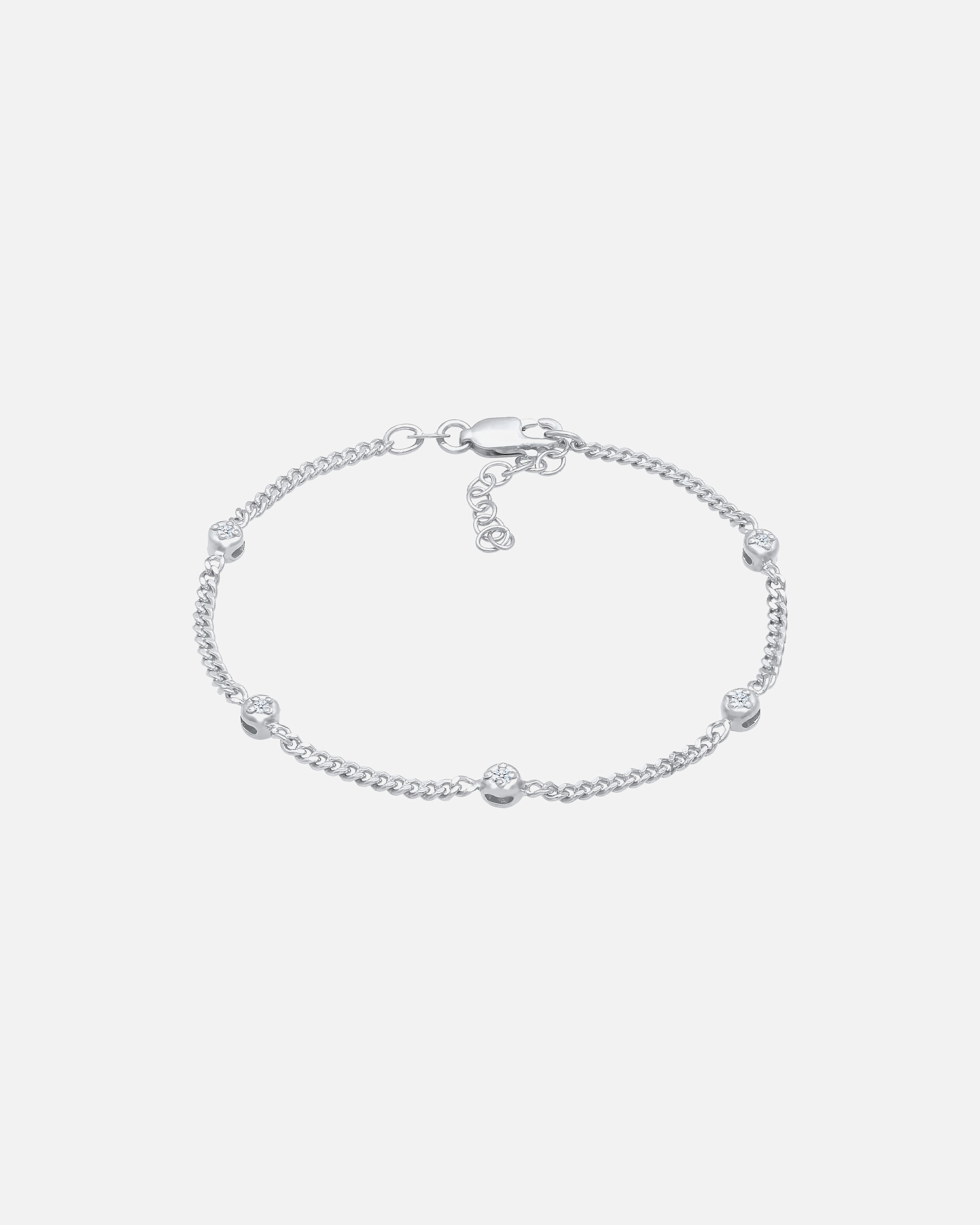 Elli DIAMONDS Ženska elegantna klasična podesiva narukvica s dijamantom (0,075 ct.) od 925 sterling srebra