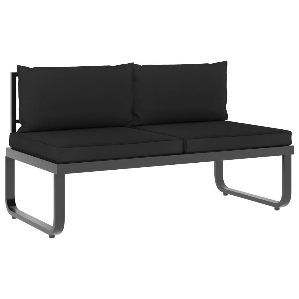 vidaXL Loungesofa 5-tlg. Garten-Ecksofa-Set mit Auflagen Aluminium und WPC, 1 Teile