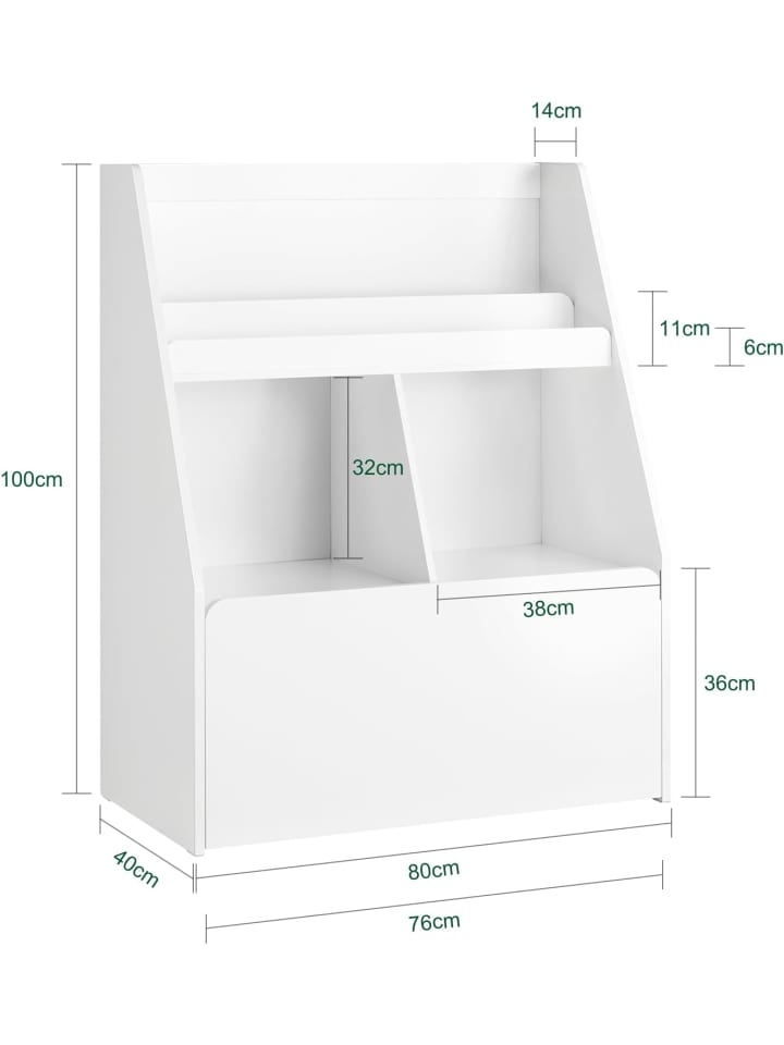 SoBuy Kinderregal in Weiß - (B)76 x (H)100 x (T)40cm günstig kaufen onesize