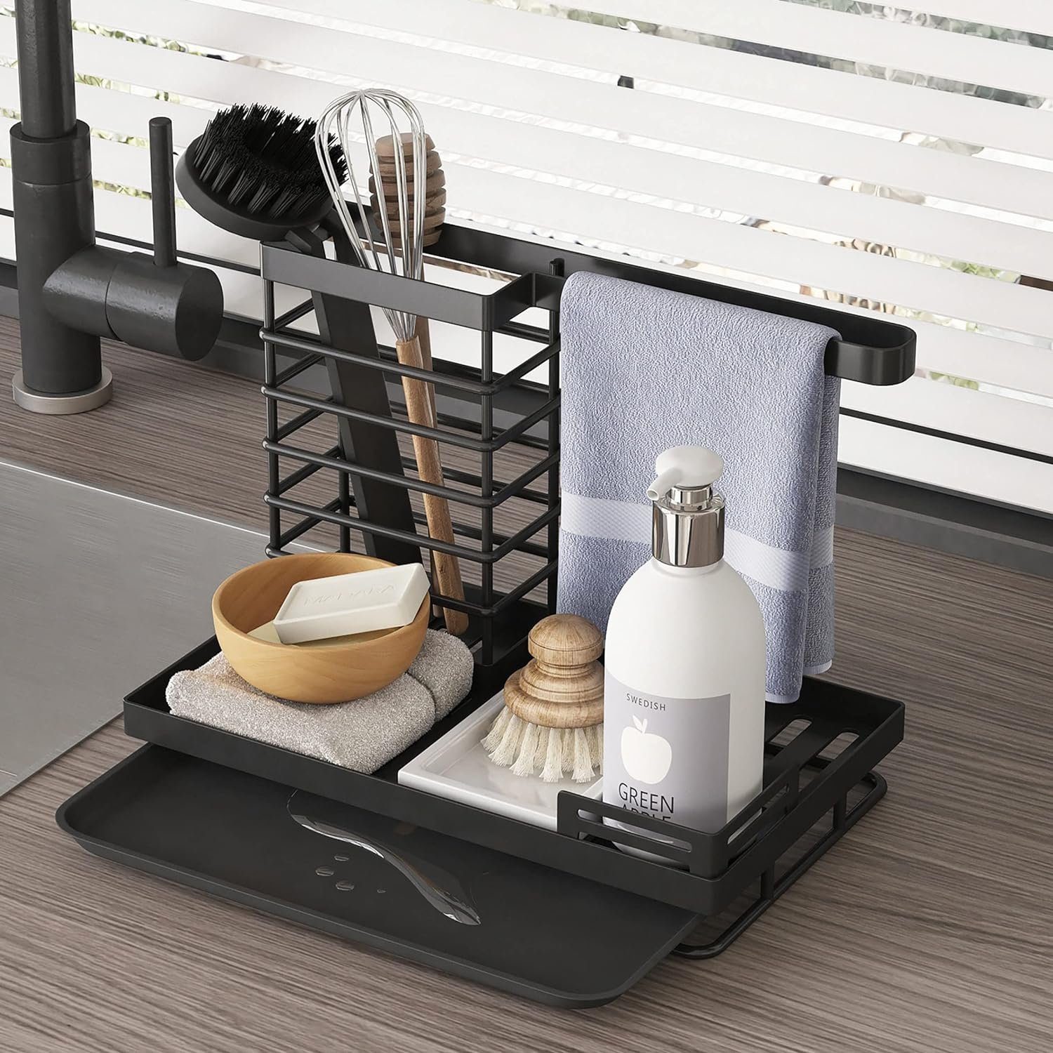 Novzep Gewürzregal Spülbecken Caddy Organizer,Spüle,Lappen Halterung,für Küche Badezimmer