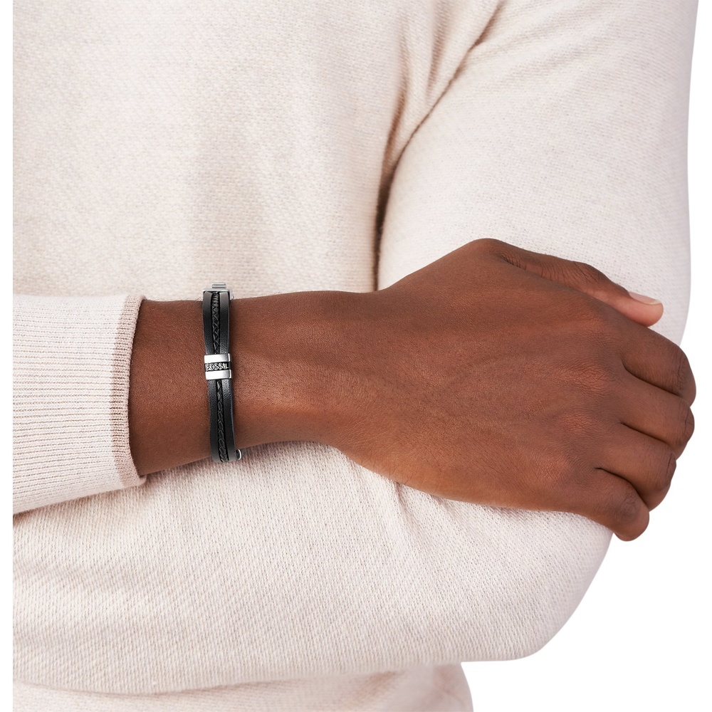Fossil Bracelet Cuir, Acier inoxydable Bracelet