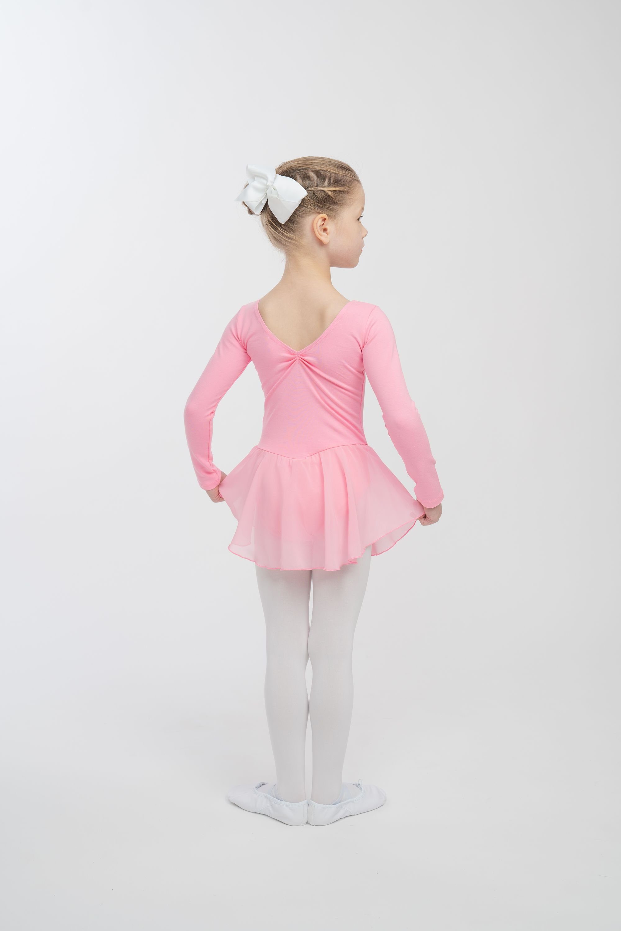 tanzmuster Chiffonkleid Ballettkleid Anna mit Glitzersteinen Mädchen Ballettbody mit Chiffon Röckchen