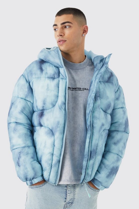 Batik Steppjacke mit Kapuze
