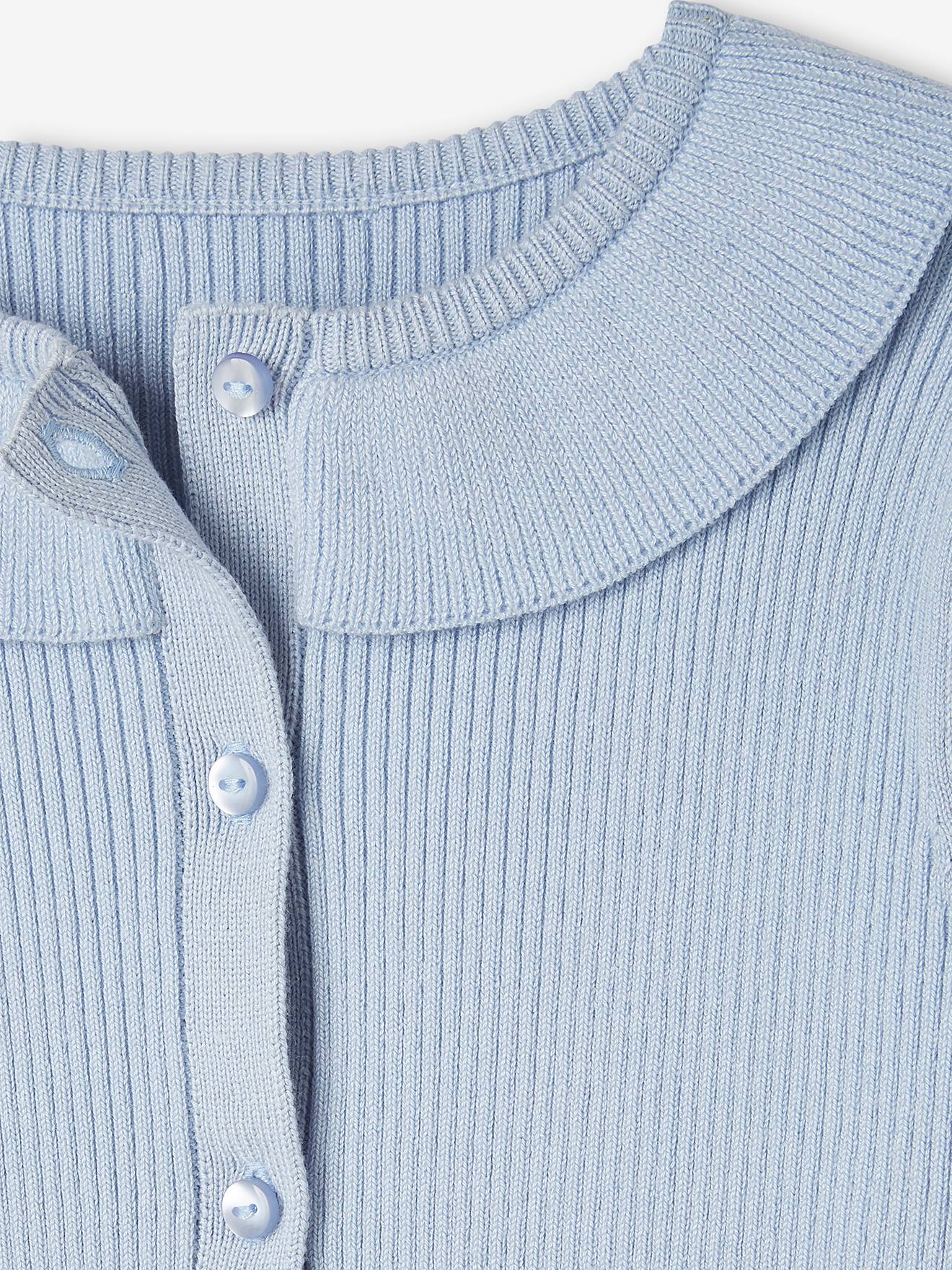 Gilet court à collerette fille gris clair