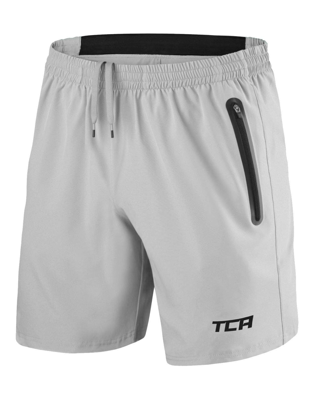 TCA Trainingsshorts TCA Herren Elite Tech Laufhose - Hellgrau/Schwarz, XXL