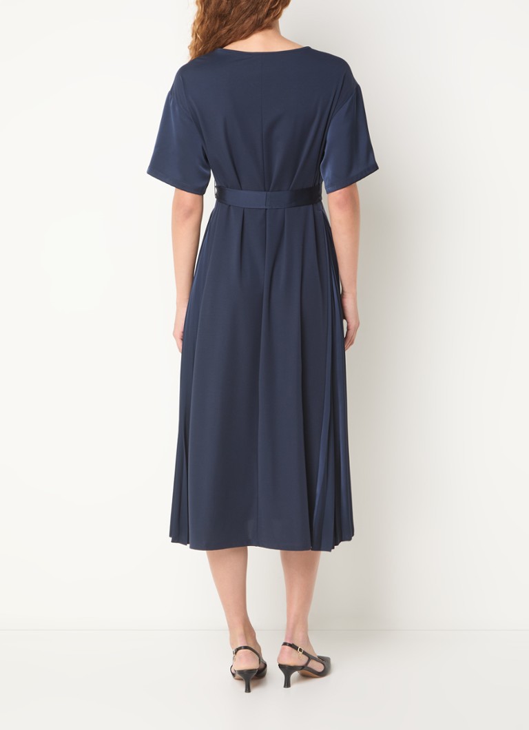 Abito tunica midi MaxMara Jordan in misto lyocell con cintura da annodare