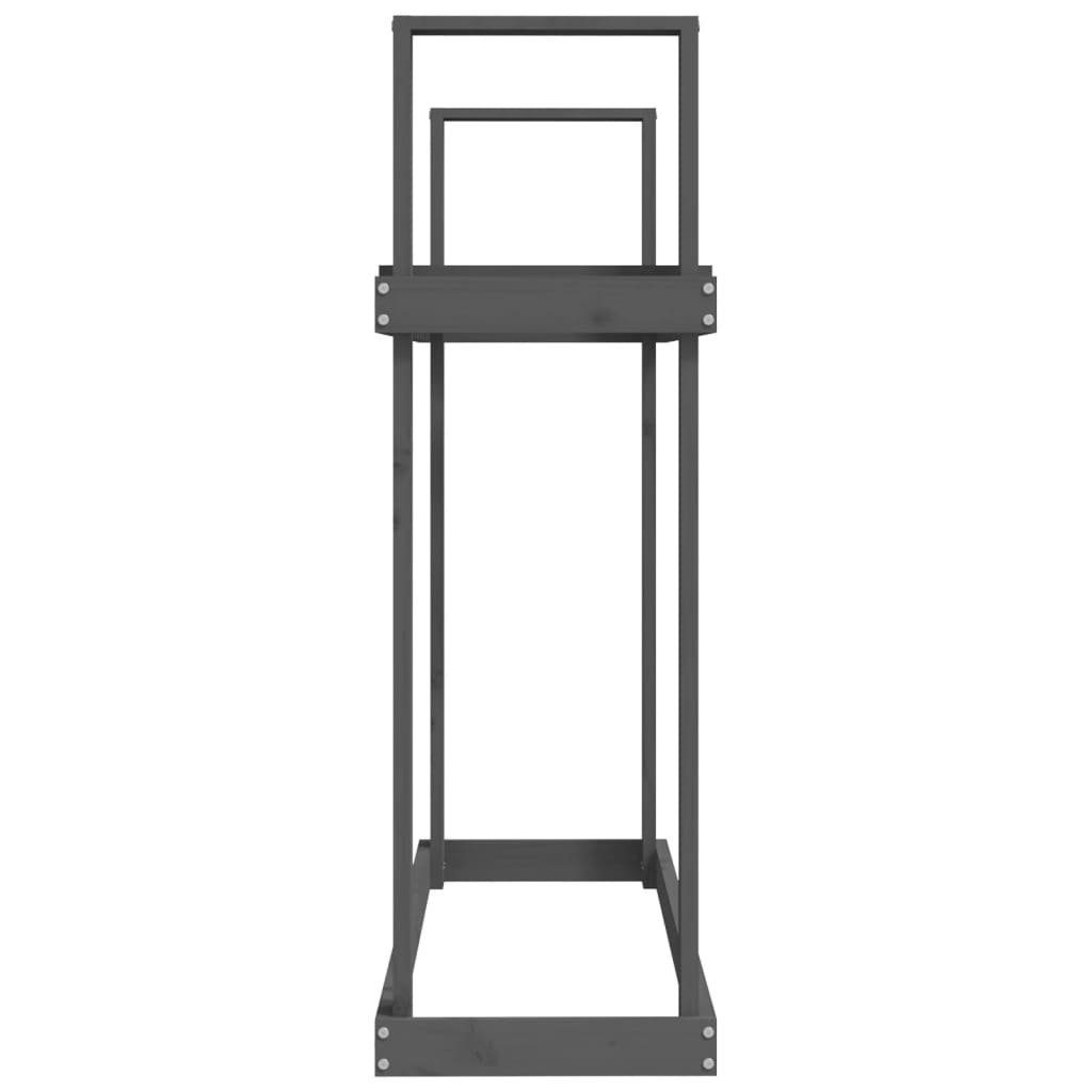 vidaXL Kaminholzregal Kaminholzregal Grau 110x35x108,5 cm Massivholz Kiefer Holzlagerung, BxTxH:110x35x108 cm