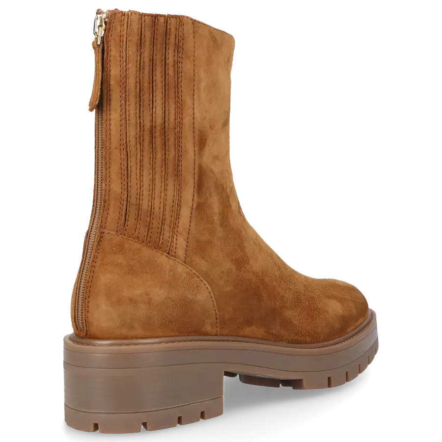 Aquazzura - Stiefeletten SAINT HONORE Veloursleder - beige