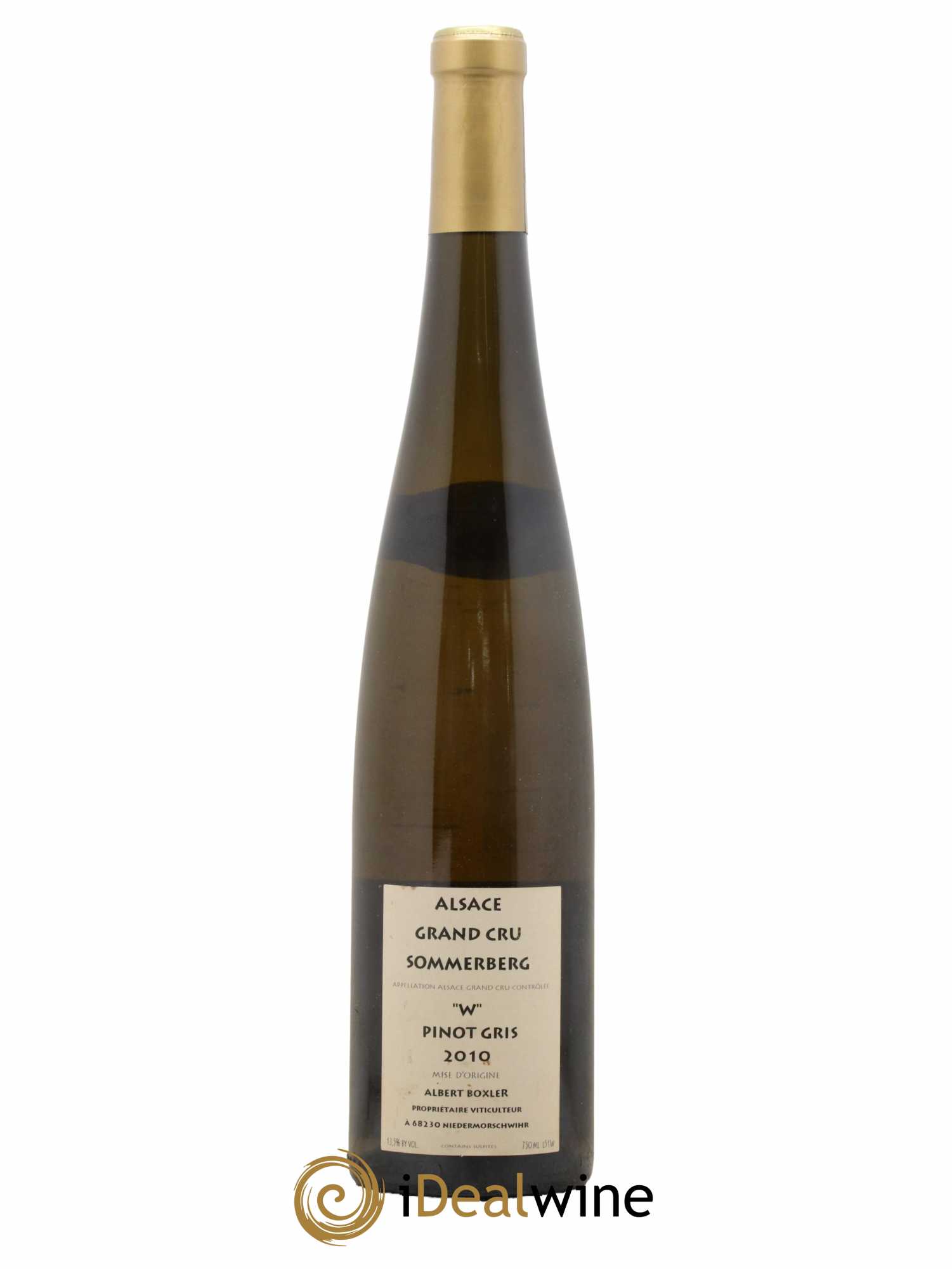 Pinot Gris Grand Cru Sommerberg W Albert Boxler  2010 - Lot de 1 Bouteille