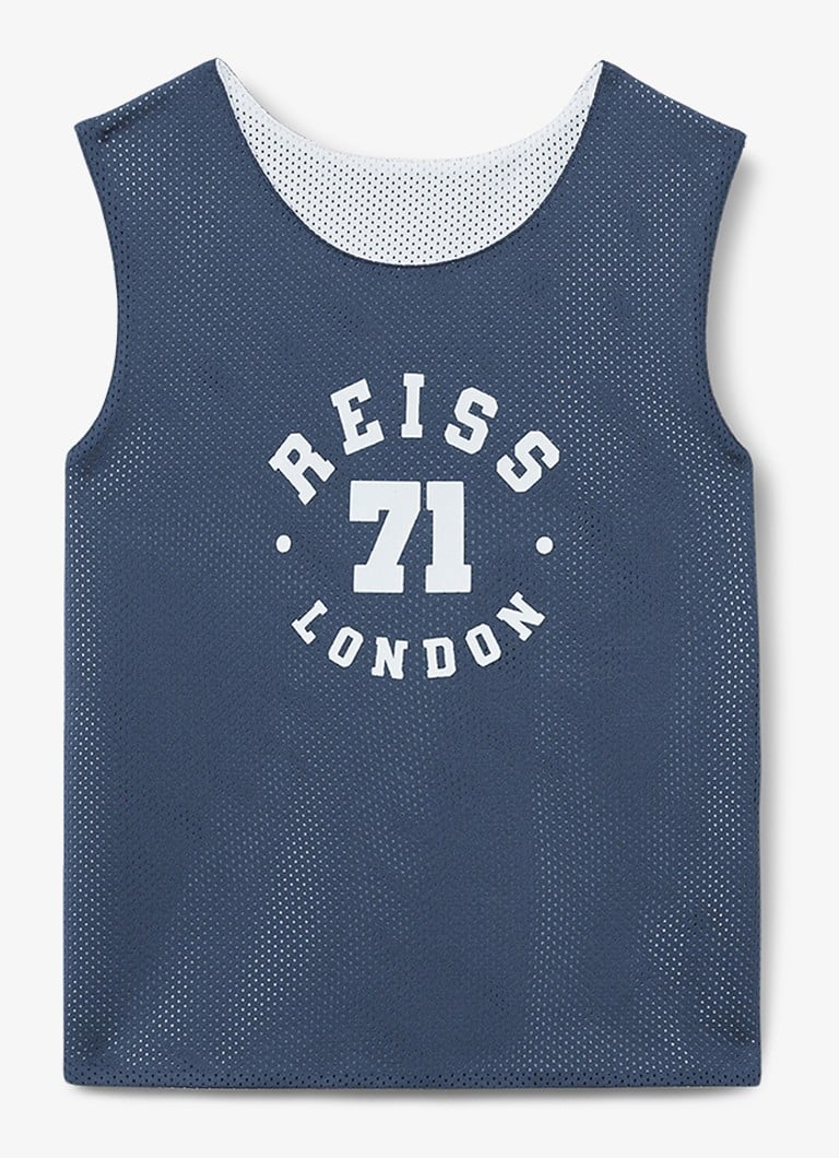 Tricou Reiss Wilt fără mâneci cu imprimeu pe revers și logo