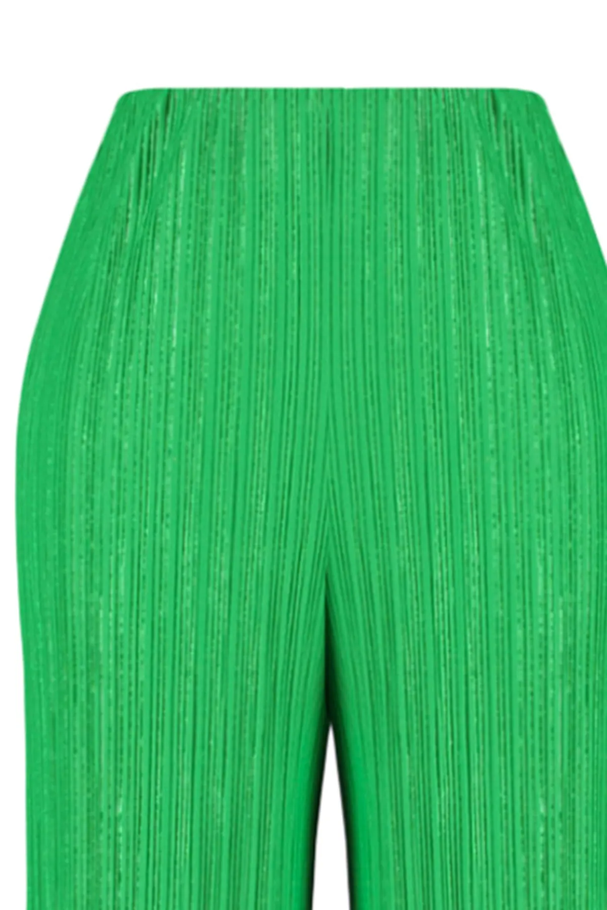 Trendyol Collection  Grüne plissierte Hose mit weitem Bein/locker geschnittener Strickhose mit hoher Taille TWOSS23PL00042