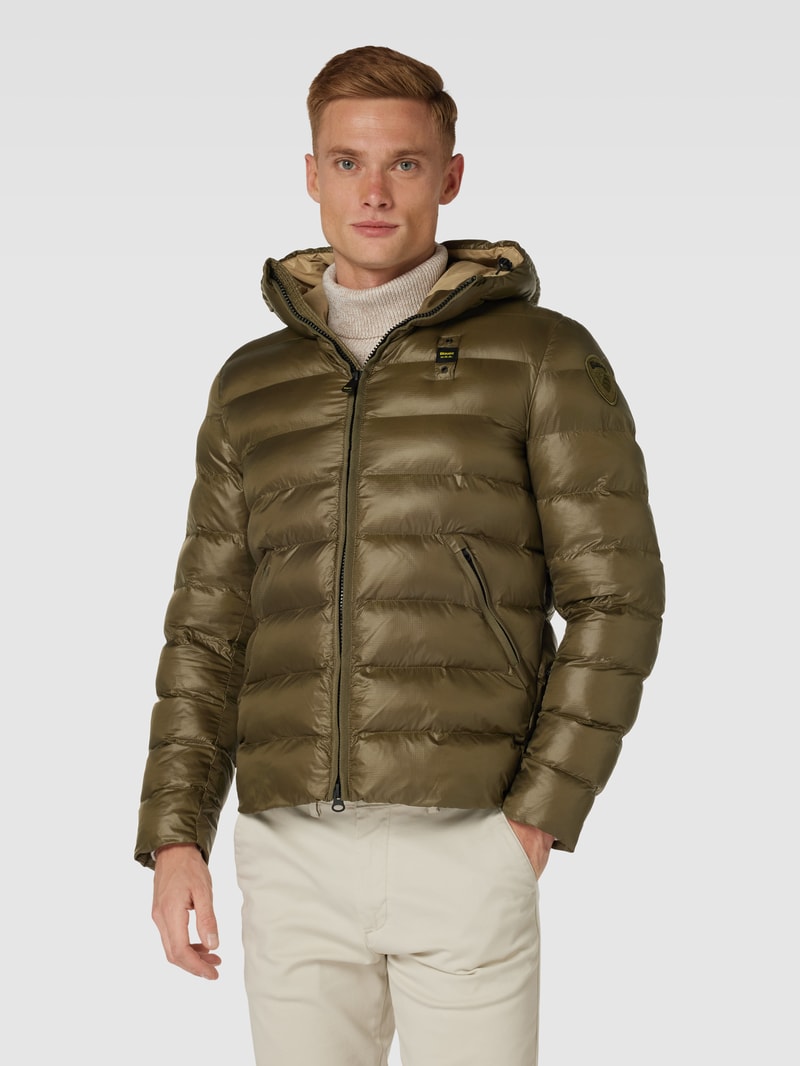 Steppjacke mit Label-Detail in olivgrün