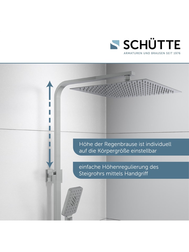 Schütte Duschset OCEAN in Chrom/Anthrazit, mit Thermostat - (L) 55 x (B) 35 x (H) 120 cm günstig kaufen onesize