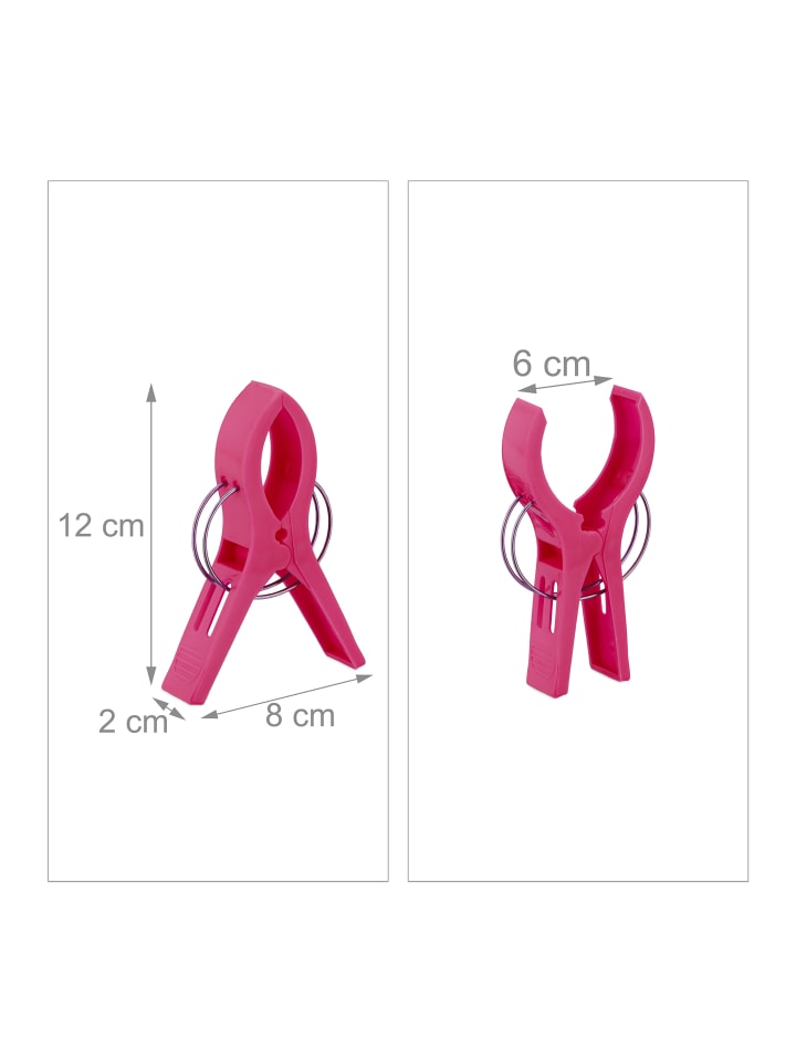 relaxdays 16 x Strandtuchklammern in Pink günstig kaufen onesize
