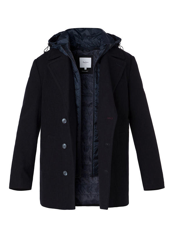Pepe Jeans, Cabanjacke Temry, Wolle wattiert, dunkelblau
