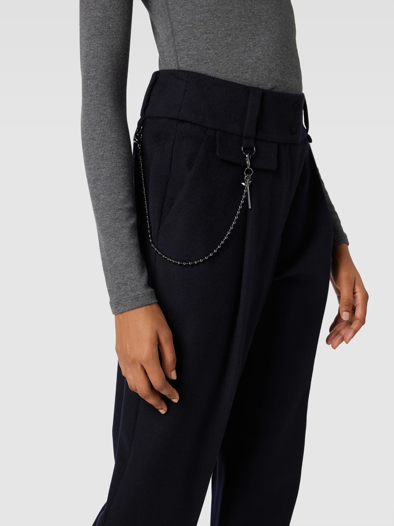 Stoffhose mit Kaschmir-Anteil und Bügelfalte in marineblau