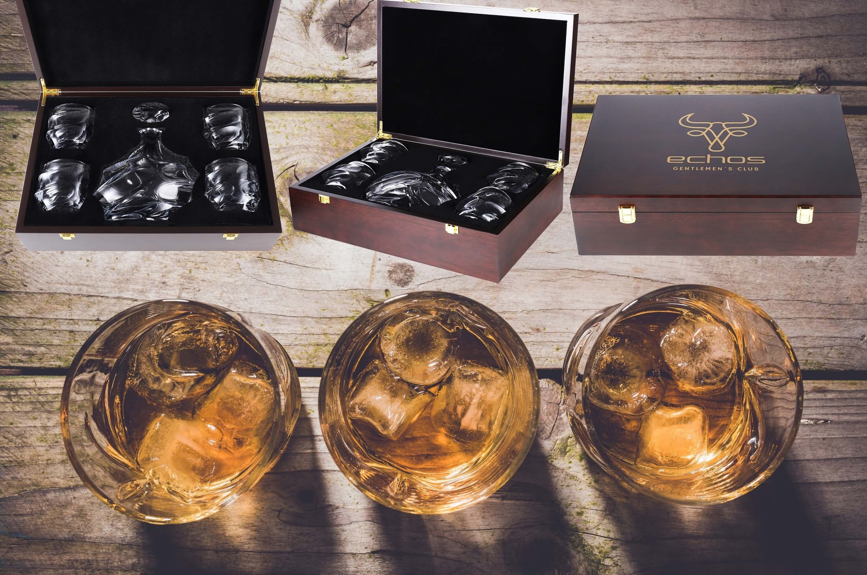 echos Gläser-Set Eco-5010, Glas, Whiskey Geschenkset 6-teilig, Edle Geschenk- und Aufbewahrungsbox, Kalk-Natron-Glas, 100% Bleifrei