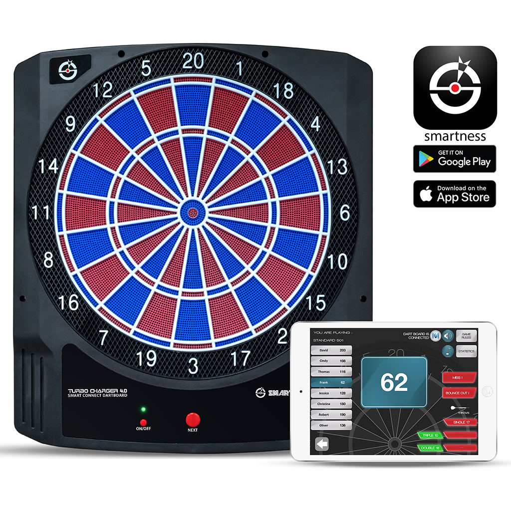 Carromco SMARTNESS ELEKTRONIK DARTBOARD TURBO CHARGER 4.0, 2-LOCH ABSTAND
