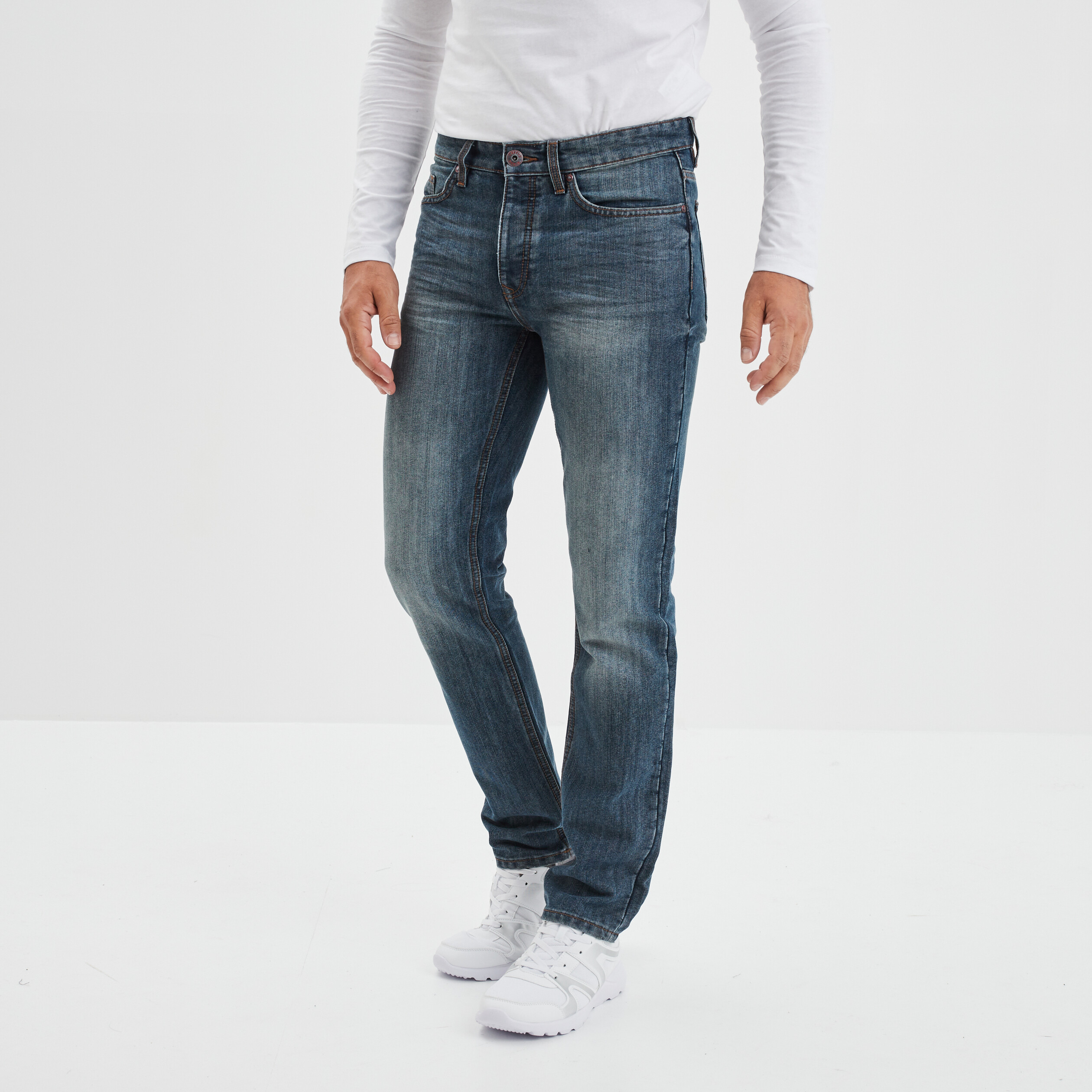 Jeans straight 5 poches Creeks denim double stone homme | La Halle