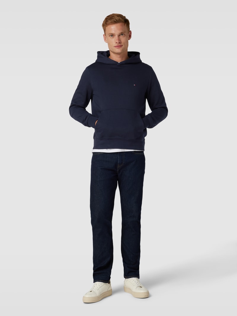 Hoodie mit Logo-Stitching Modell 'FLAG' in marineblau