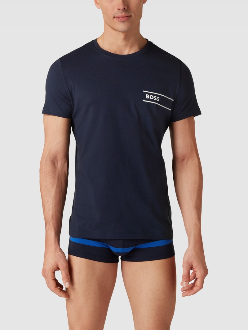 T-Shirt mit Label-Detail in dunkelblau