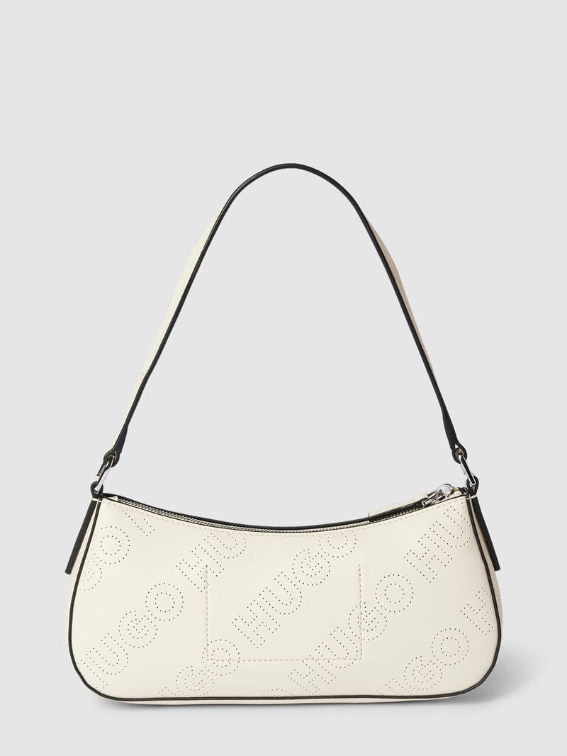 Hobo Bag mit Logo-Muster in offwhite