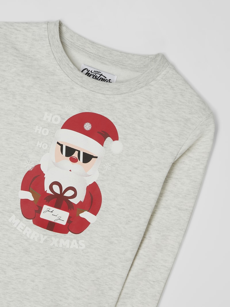 Sweatshirt mit Print Modell 'Jortoon' in offwhite meliert