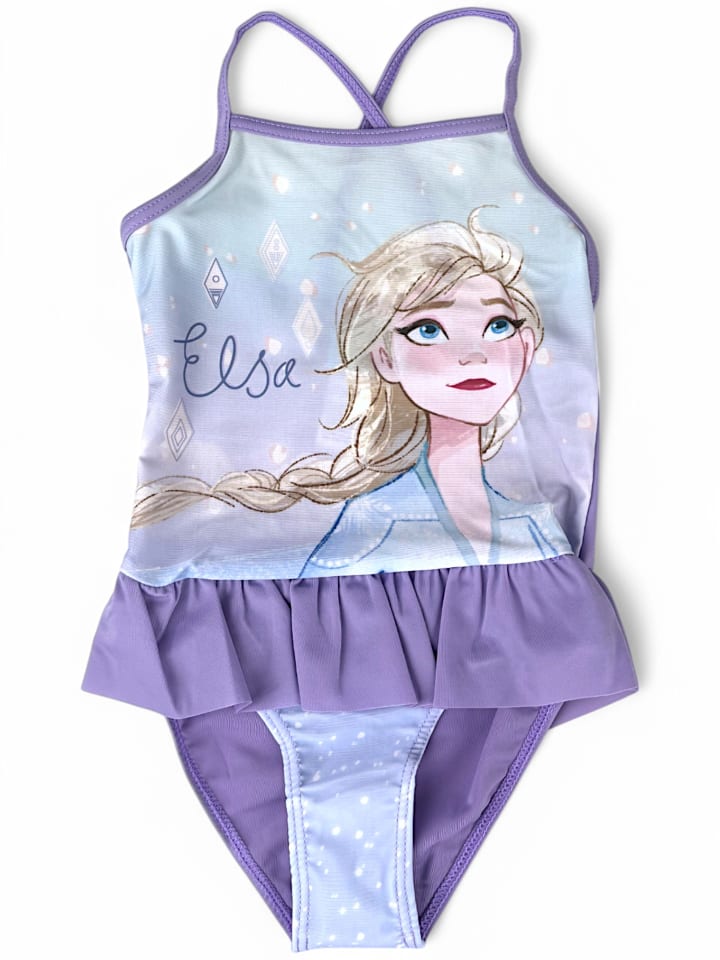Disney Frozen Badeanzug Disney Frozen mit Rüschendetails in Lila günstig kaufen 98/104