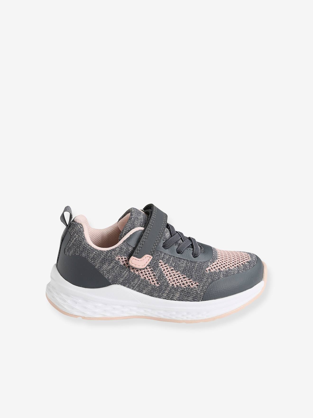 Baskets de sport éco-responsables fille gris/rose