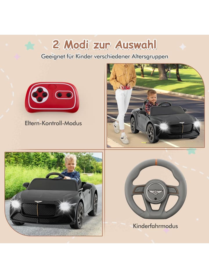 COSTWAY 12V Bentley Elektroauto ab 3 Jahren in Schwarz günstig kaufen onesize