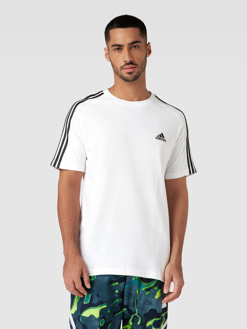 T-Shirt mit Label-Stitching in weiß