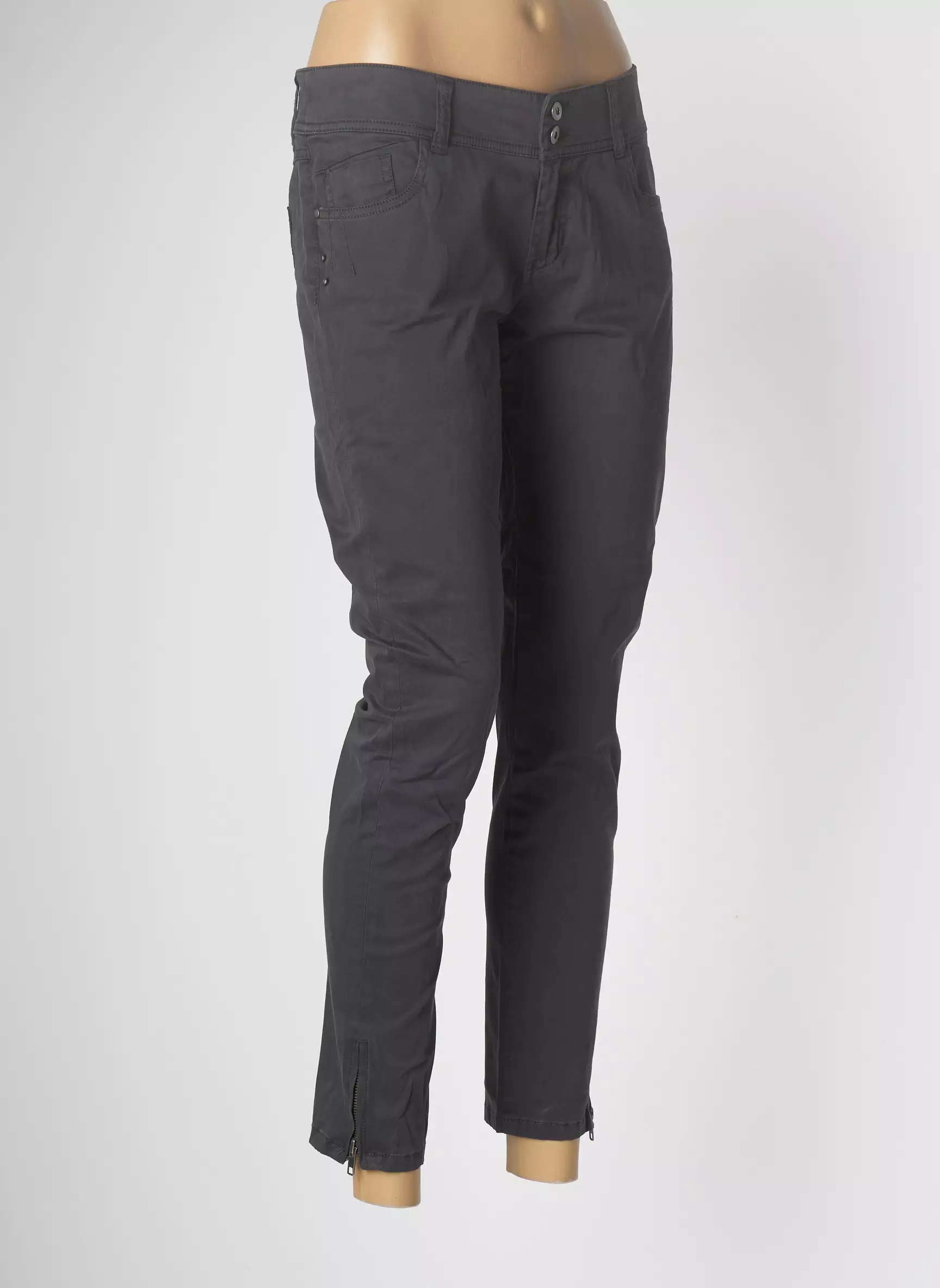 Ddp Pantalon7 8 Femme couleur gris