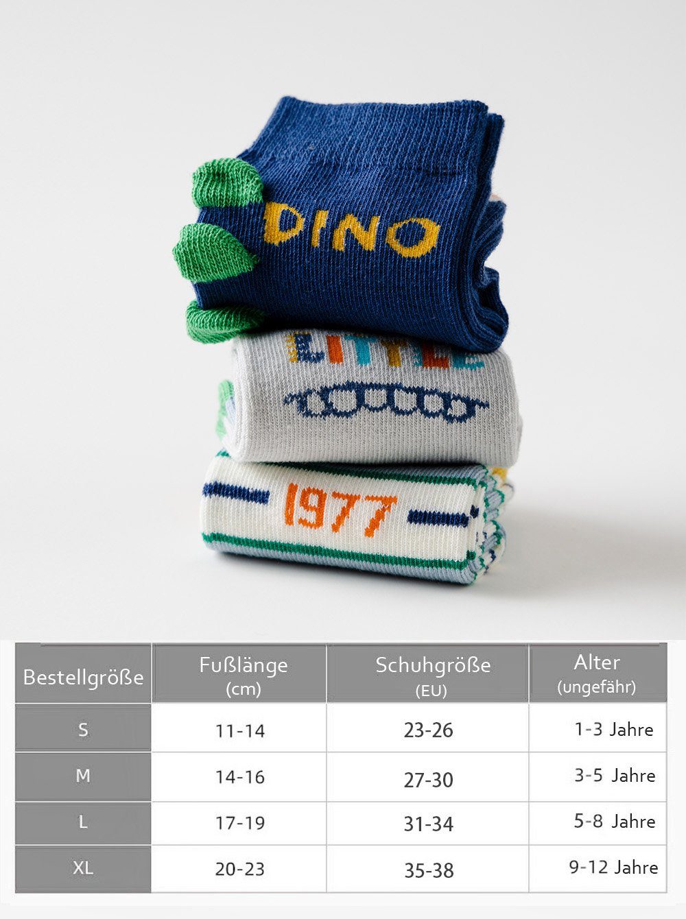 axy Socken axy Kinder Jungen Socken 5 Paar Multipack (Set, 5er-Pack, 5 Paar) Junge Geschenke Bunte Weich Neuheit Kindersocken