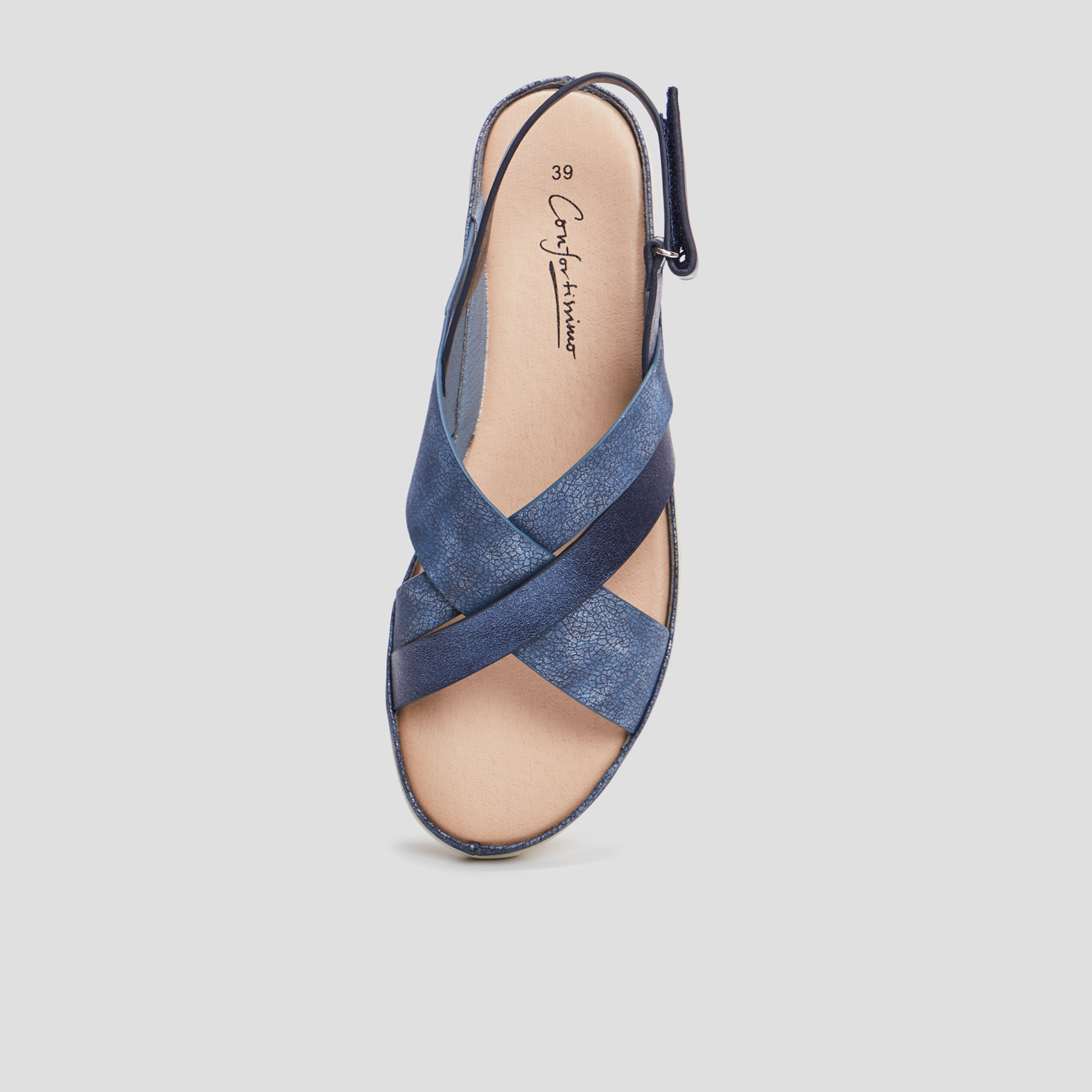 Mules pied large Confortissimo bleu femme | La Halle