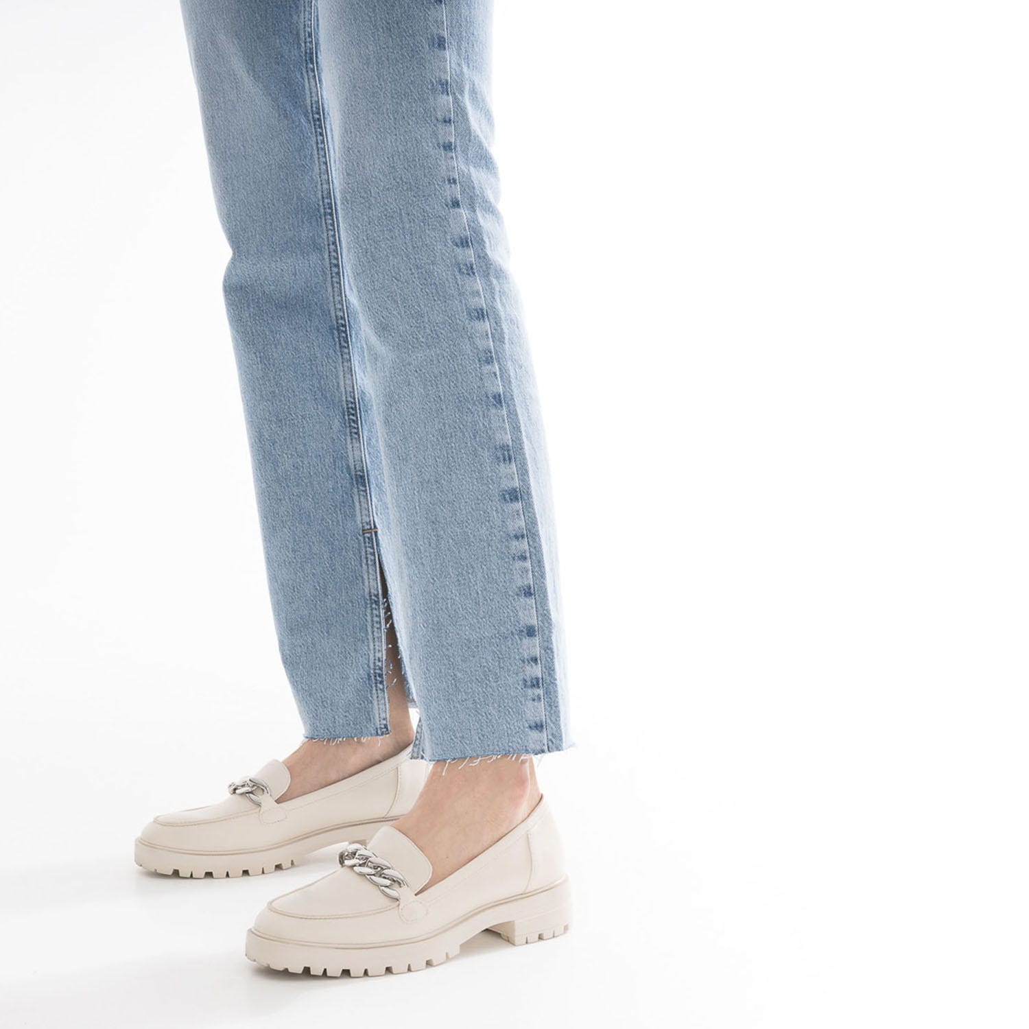 Mocassin TEXTO beige à semelle crantée