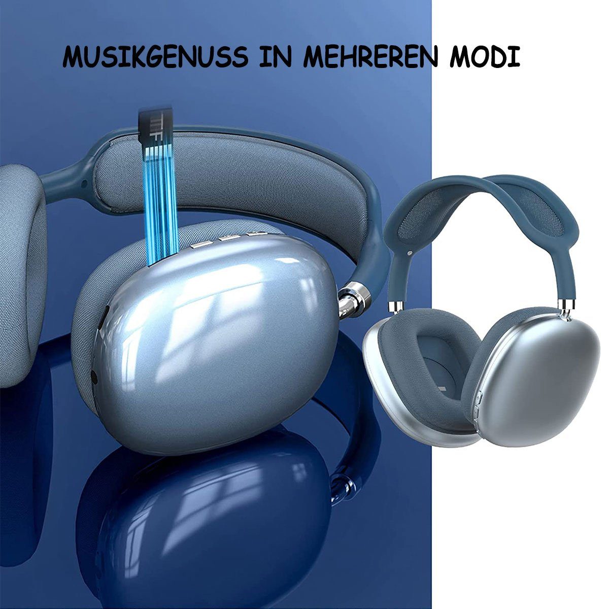 Diida Kabelloses Bluetooth-Headset, Headset für Musik, Gaming-Headset Funk-Kopfhörer (Geräuschunterdrückung, Stereo-Kopfhörer, Sport-Kopfhörer)