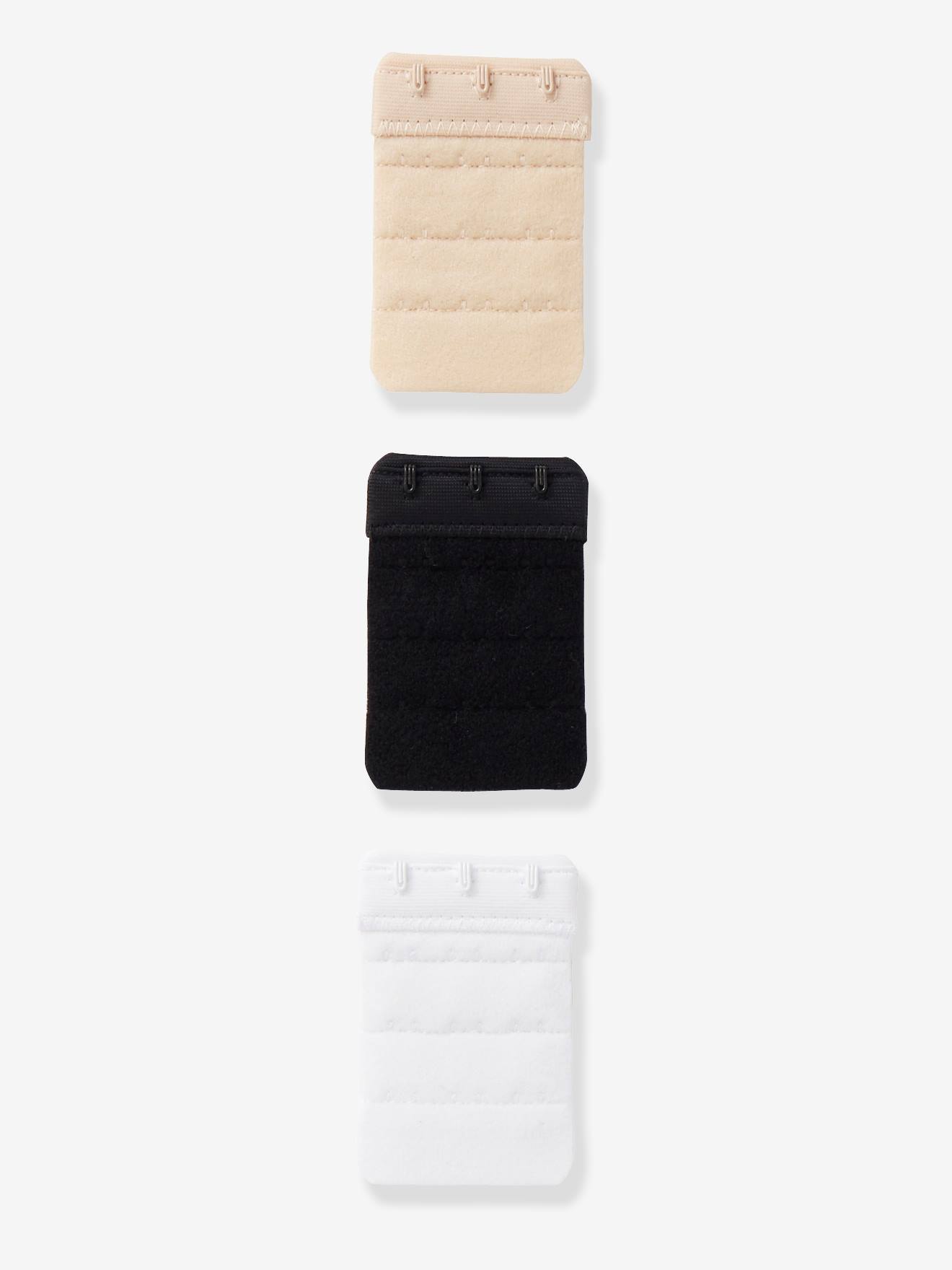 3 prolongateurs de soutien-gorge vertbaudet blanc+beige+noir