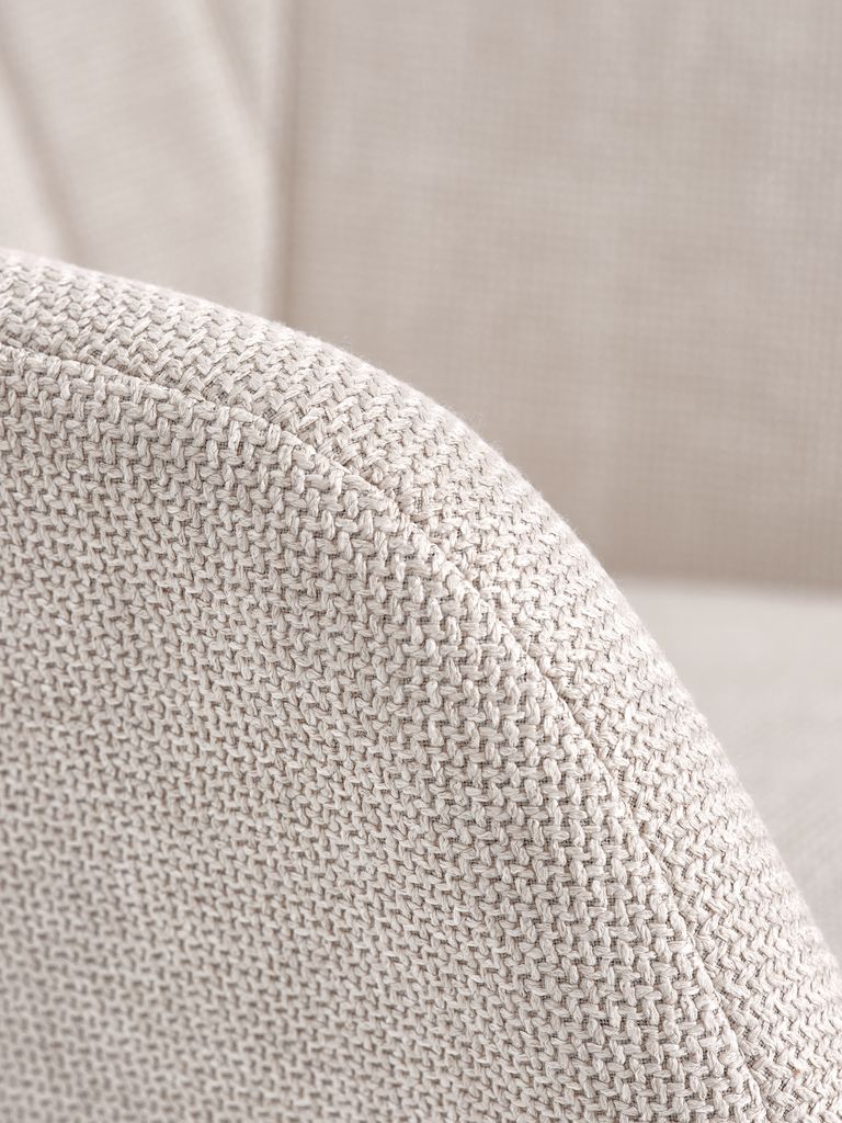 Fauteuil UDSBJERG, tissu beige/chêne