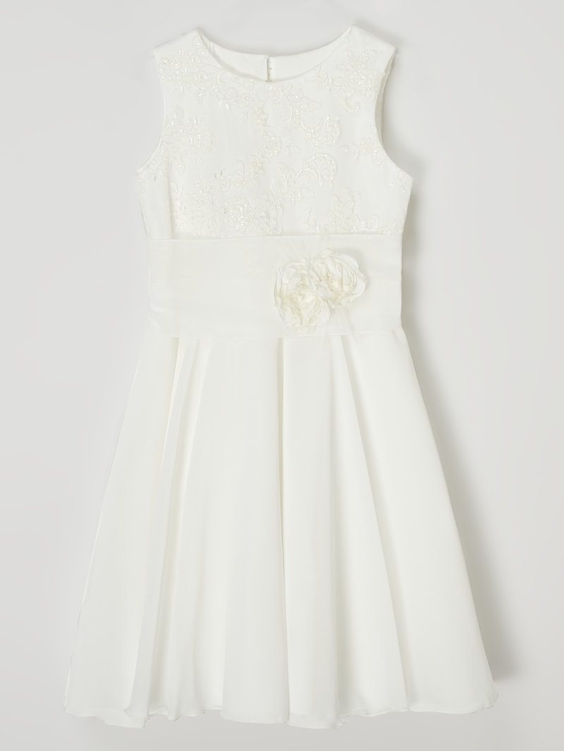 Kleid mit Pailletten in ecru