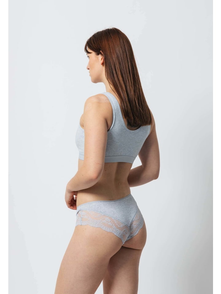 SNOCKS Hipster mit Spitze aus Bio-Baumwolle 3 Stück in Mix (Weiß/Hellgrau/Schwarz) günstig kaufen