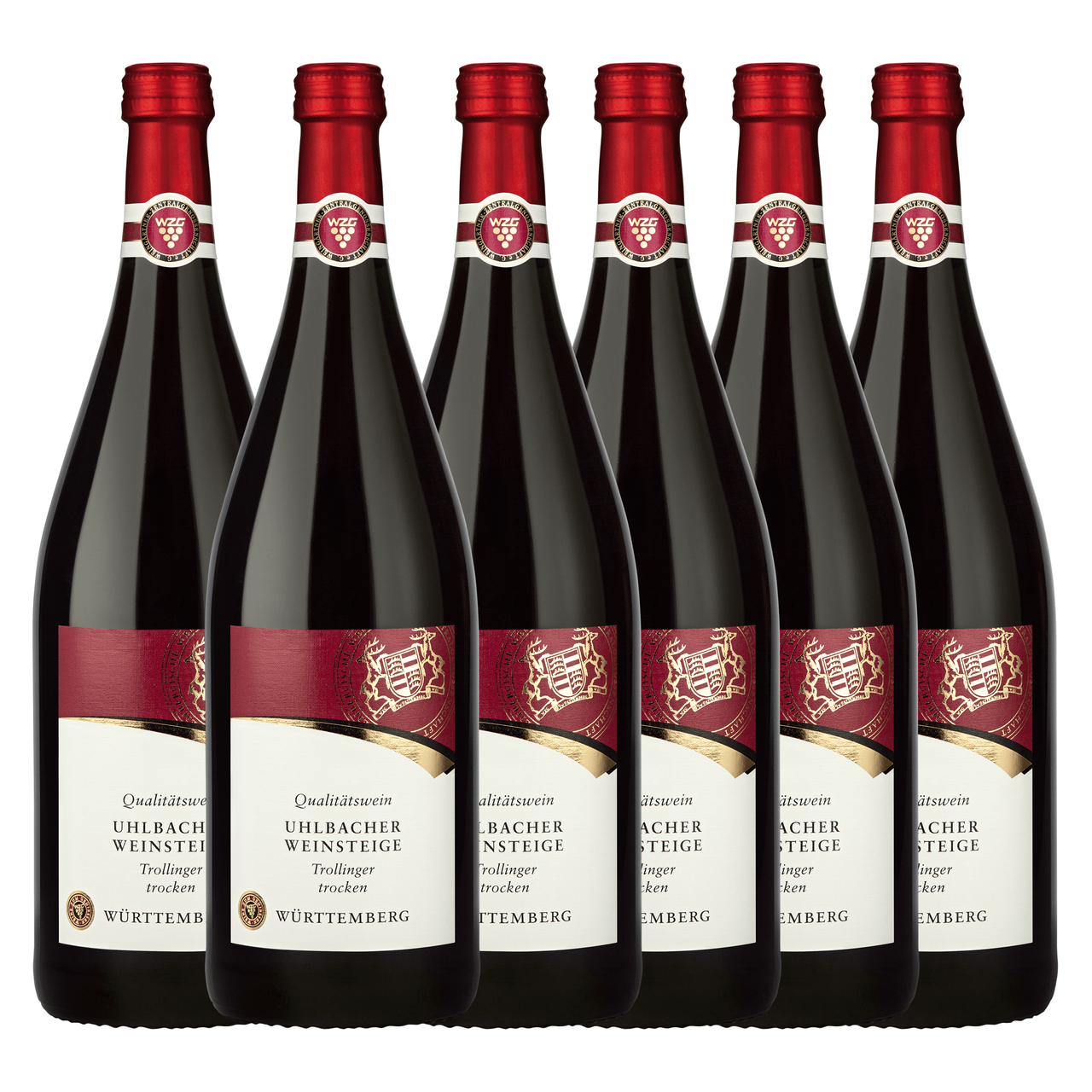Württembergische WZG Uhlbacher Weinsteige Trollinger Qualitätswein trocken 1,0L 6er Karton