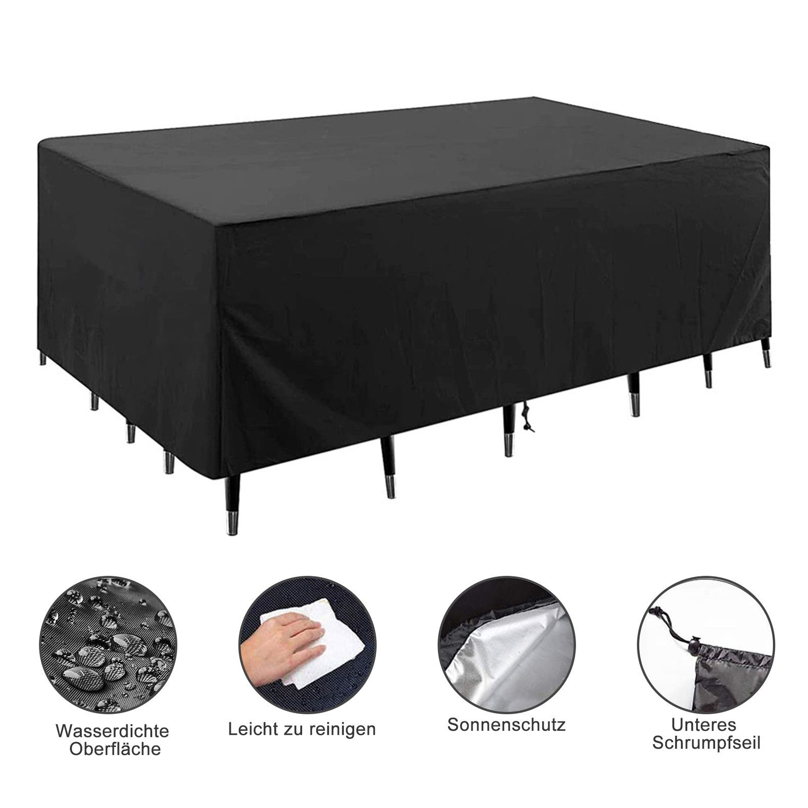 CALIYO Gartenmöbel-Schutzhülle Abdeckung für Gartenmöbel, wasserdichte Schutzhülle (1-St), Gartenmöbel-Schutzhülle Anti-UV Abdeckplane, Regenschutz und Staubfest