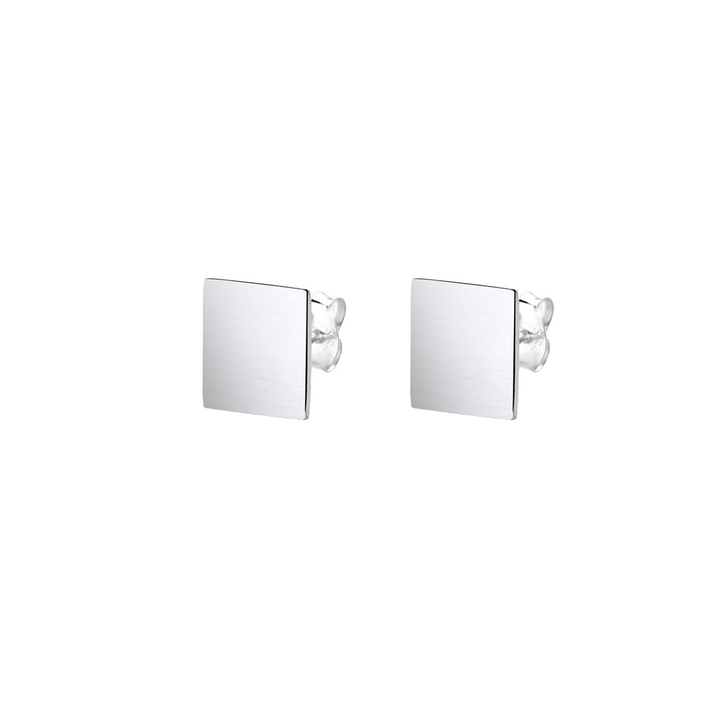 Elli Elli Boucles d'Oreilles Viereck Geo Minimal Trend Matt 925 Silber Angolare Boucles d'oreilles