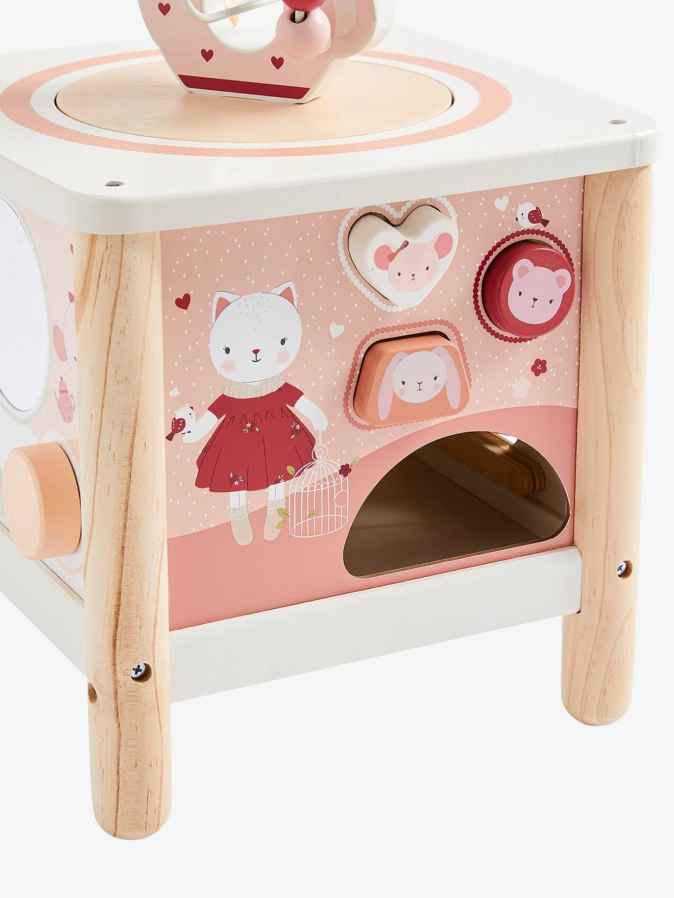 Grand cube d'activités GRENIER en bois FSC® blanc
