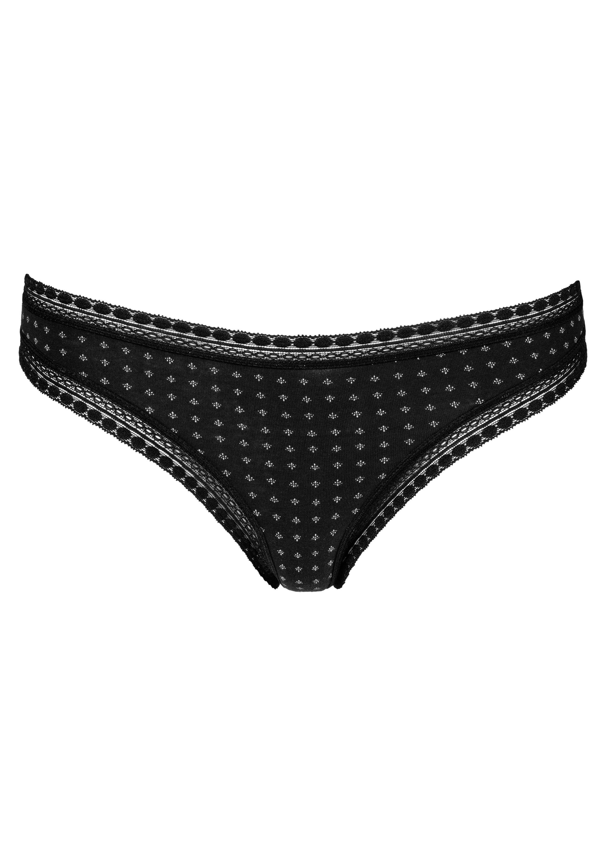 LASCANA String (Packung, 3-St) aus elastischer Baumwolle mit weicher Spitze