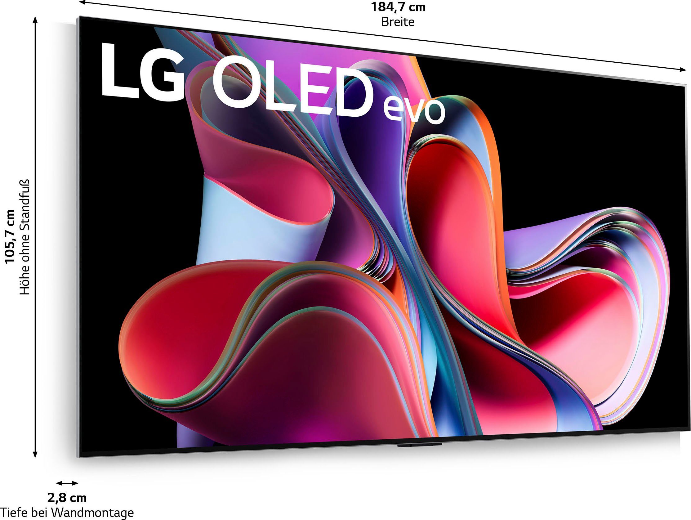 LG OLED83G39LA OLED-Fernseher (210 cm/83 Zoll, 4K Ultra HD, Smart-TV, OLED evo, α9 Gen6 4K AI-Prozessor, Brightness Booster Max)
