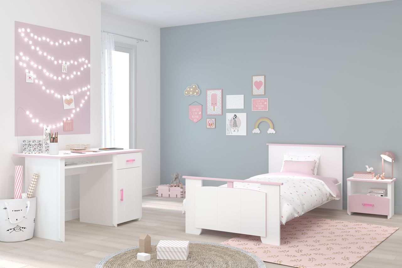 Parisot Kinderzimmer, Biotiful 15, 3-tlg., Weiss / Rosa